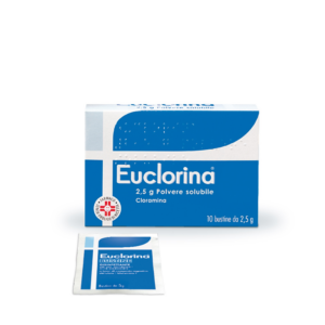 EUCLORINA POLVERE SOLUBILE CLORAMINA DISINFETTANTE - 10 bustine - 2,5 gr.